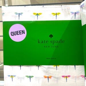 NWT Kate Spade Dragonfly Cotton 4PC Queen Sheet Set